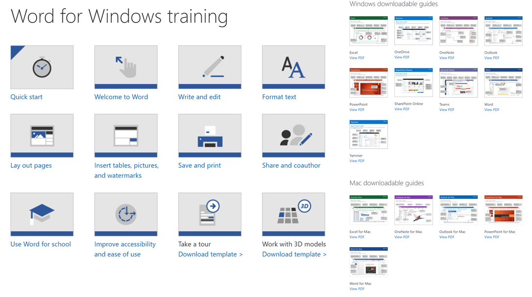 MS Word Training and Cheat Sheets