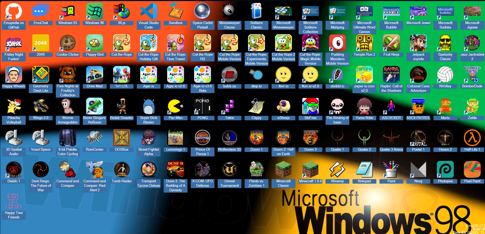 Retro Windows 98 Games in a web browser